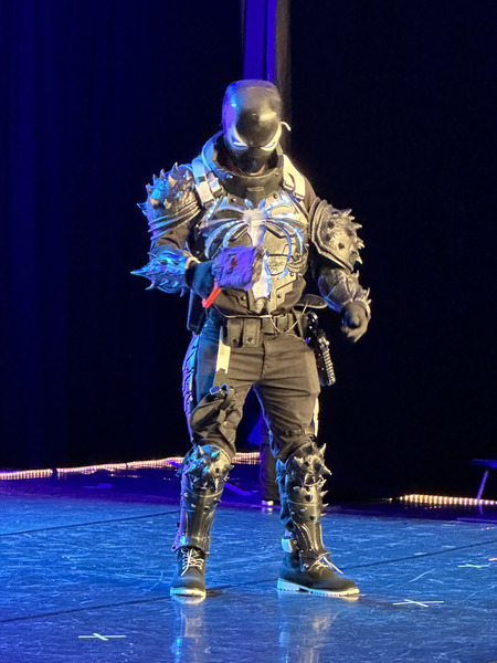 Zahdyn Beckwith of Baltimore as Spider-Man Venom, 3D printed and with Ardiuino programming for lighting visual effects